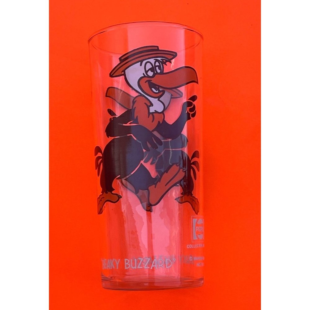 Vintage 1973 Looney Tunes Beaky Buzzard Pepsi Cola Collectable Drinking Glass